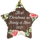 First Christmas As Family Of Nine 2021 - Star Ornament A