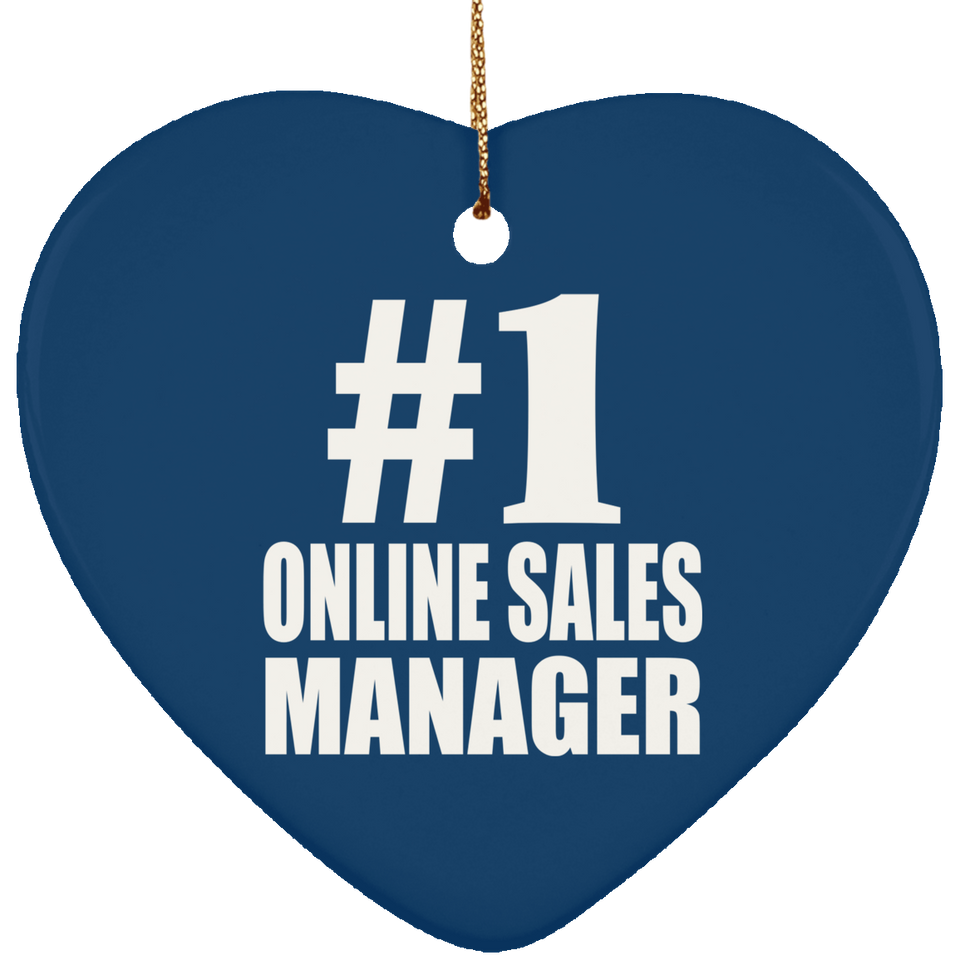 Number One #1 Online Sales Manager - Heart Ornament