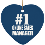 Number One #1 Online Sales Manager - Heart Ornament