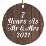 7th Anniversary 7 Years As Mr & Mrs 2021 - Circle Ornament D