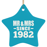 42nd Anniversary Mr & Mrs Since 1982 - Star Ornament