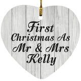 First Christmas As Mr & Mrs Kelly - Heart Ornament F