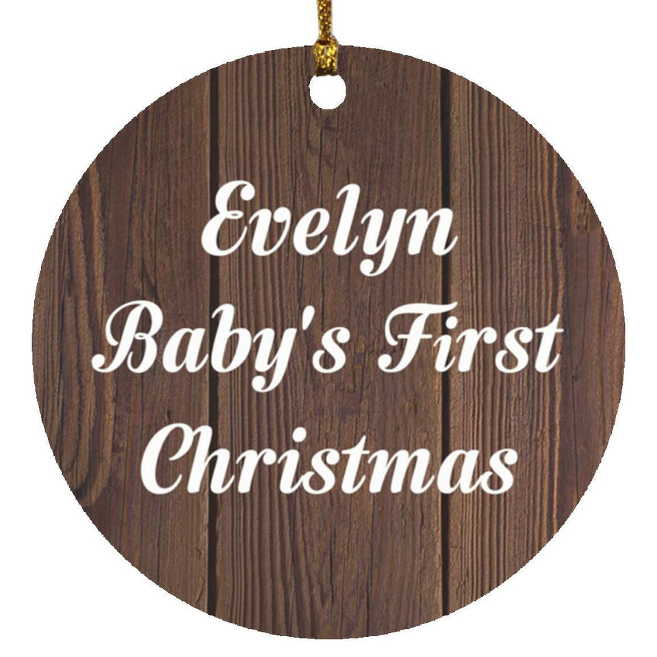 Evelyn Baby's First Christmas - Circle Ornament D