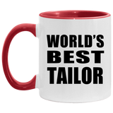 World's Best Tailor - 11oz Accent Mug Red