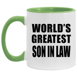 World's Greatest Son In Law - 11oz Accent Mug Green