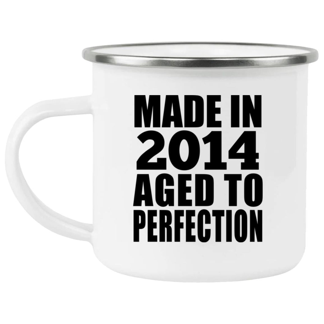 10th Birthday Made In 2014 Aged to Perfection - 12oz Camping Mug