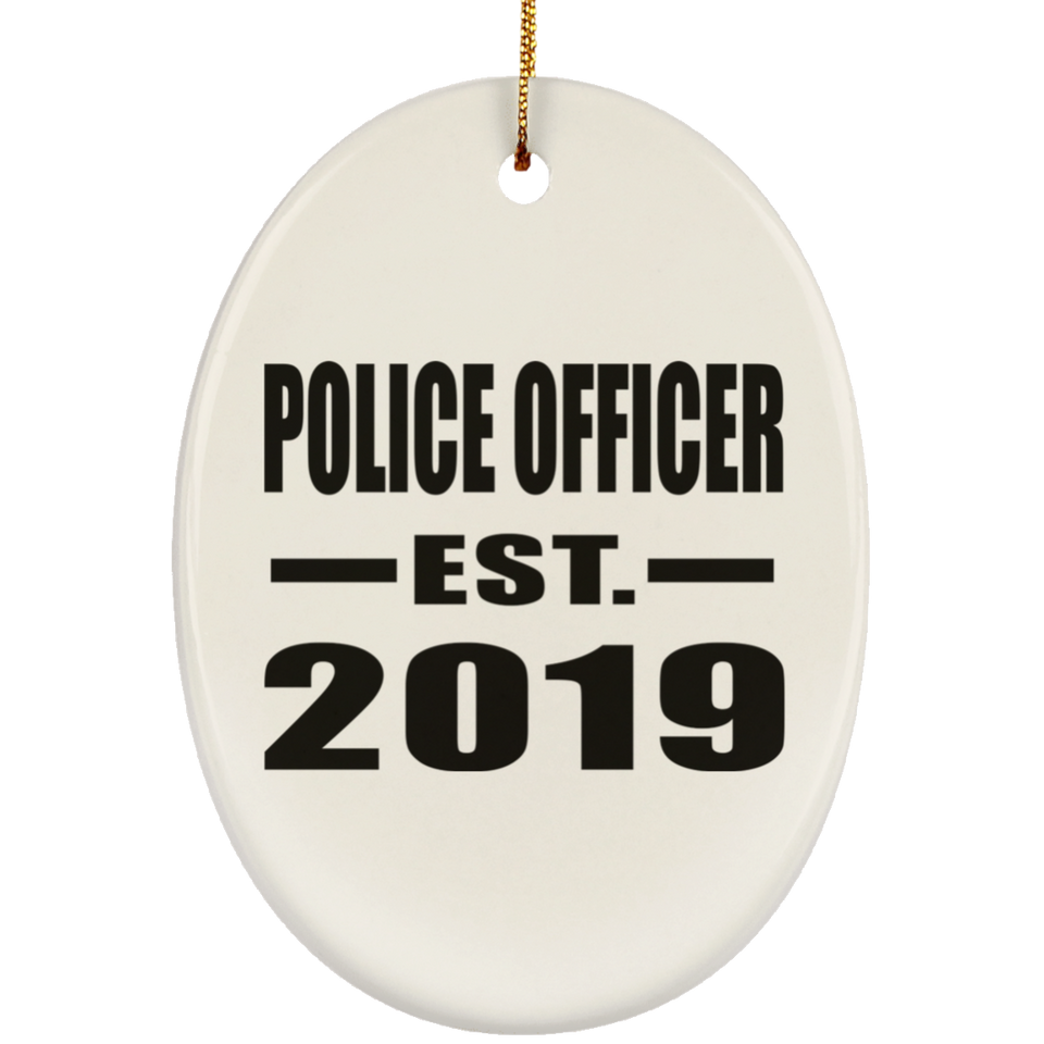 Police Officer Established EST. 2019 - Oval Ornament