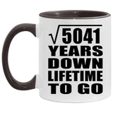 71st Anniversary Square Root of 5041 Years Lifetime To Go - 11oz Accent Mug Black