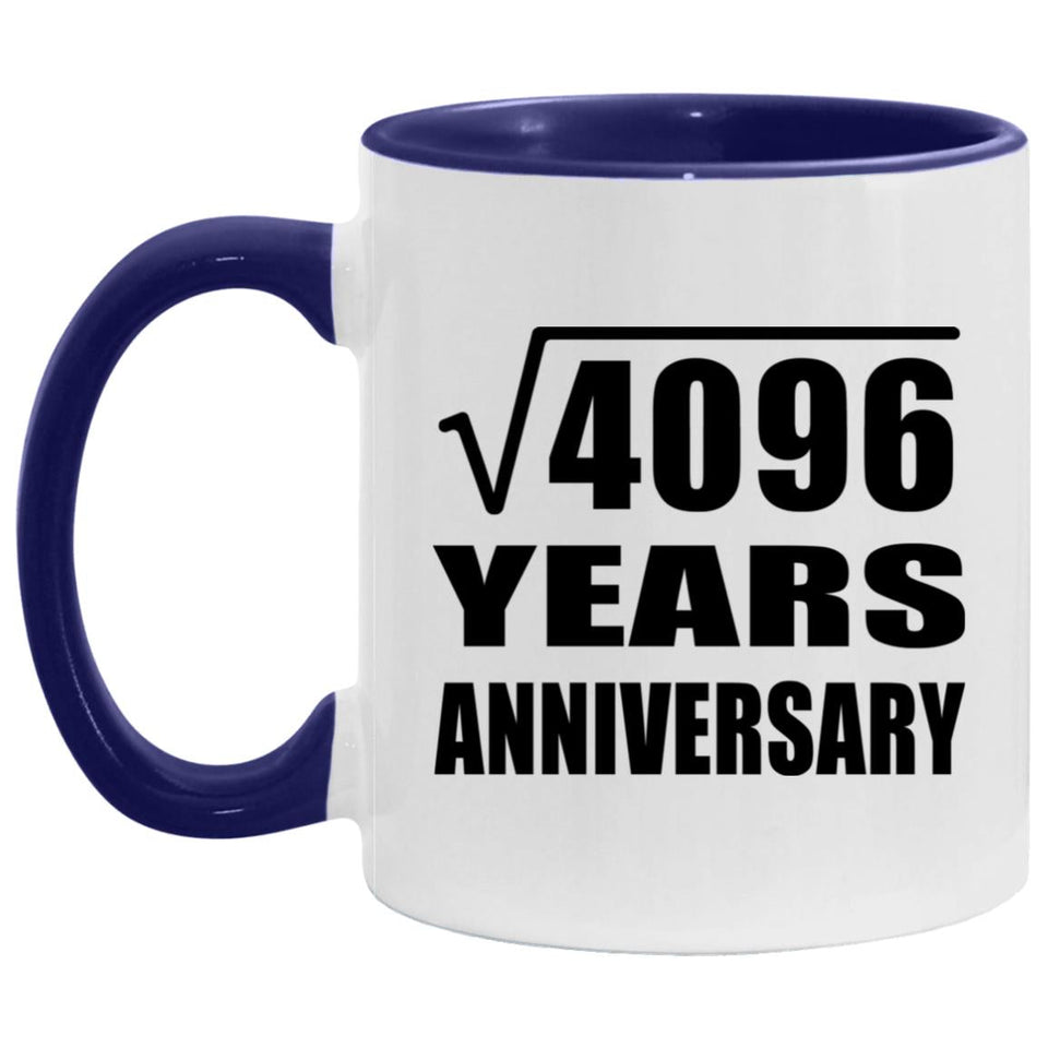 64th Anniversary Square Root of 4096 Years Anniversary - 11oz Accent Mug Purple