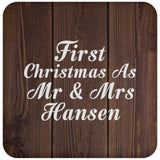 First Christmas As Mr & Mrs Hansen - Drink Coaster D