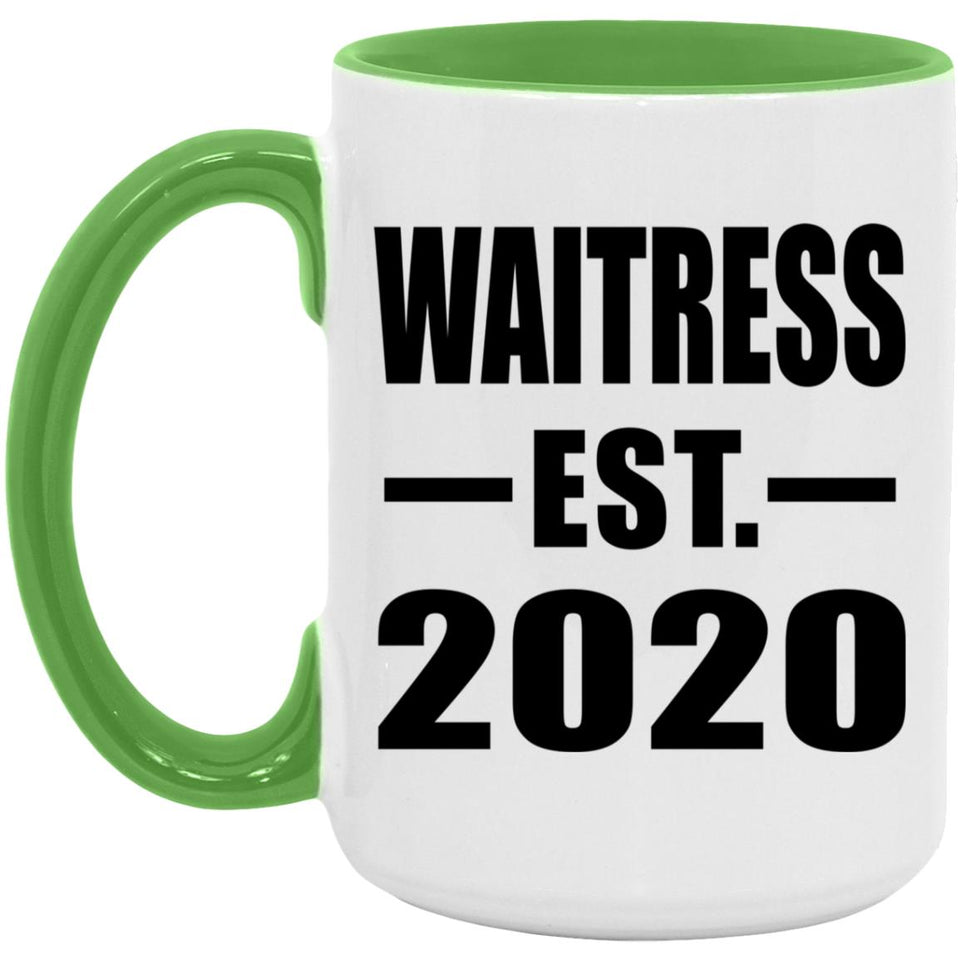 Waitress Established EST. 2020 - 15oz Accent Mug Green