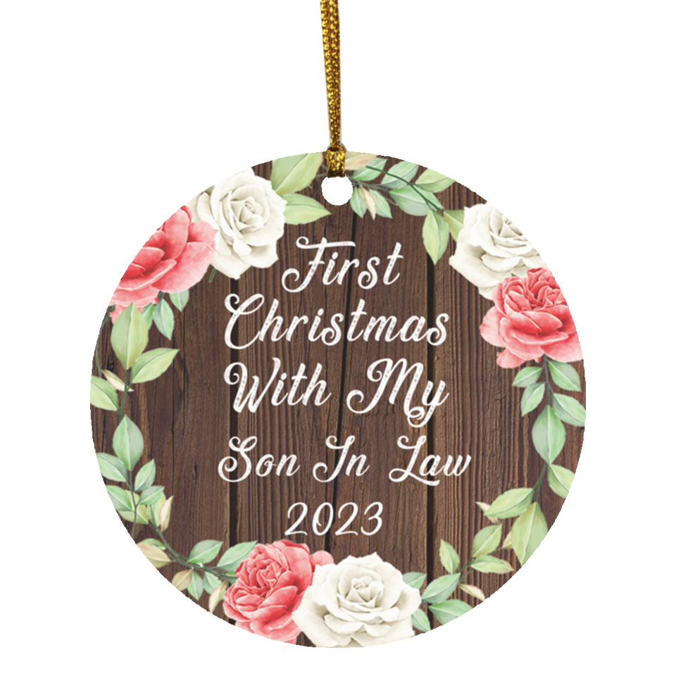 First Christmas With My Son In Law 2023 - Circle Ornament A
