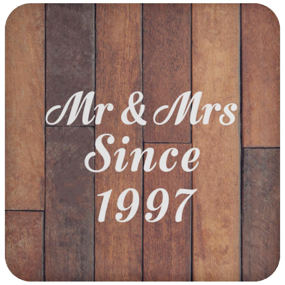 27th Anniversary Mr & Mrs Since 1997 - Drink Coaster E
