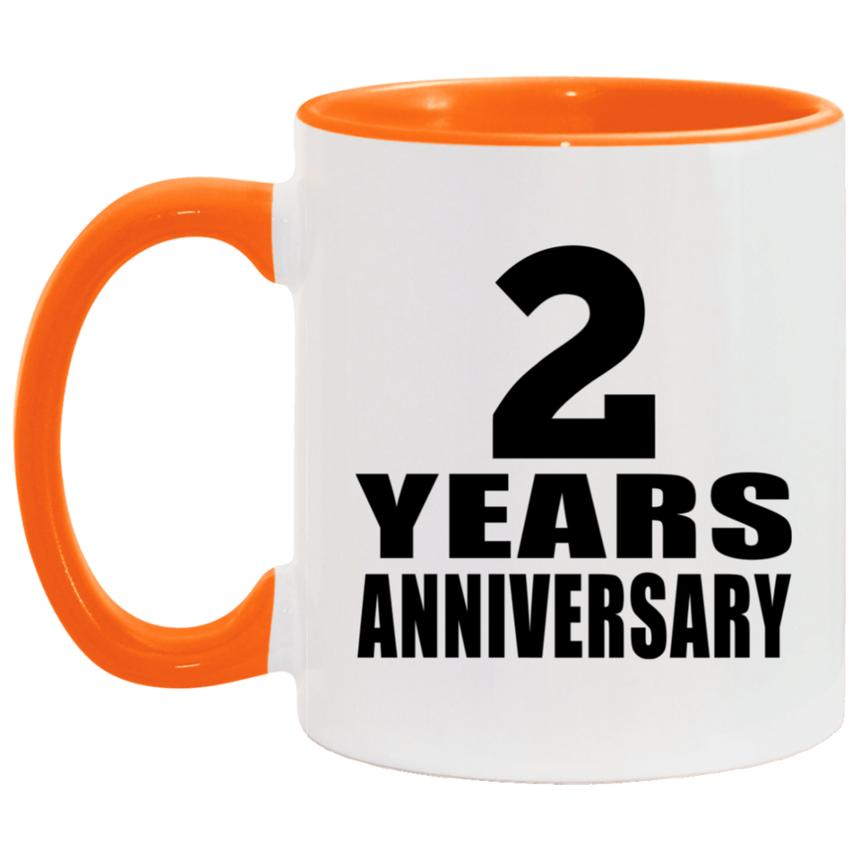 2nd Anniversary 2 Years - 11oz Accent Mug Orange