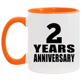 2nd Anniversary 2 Years - 11oz Accent Mug Orange