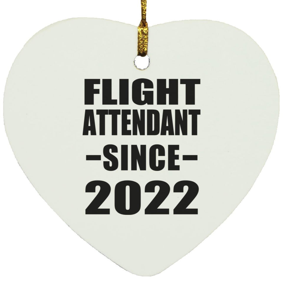 Flight Attendant Since 2022 - Heart Ornament