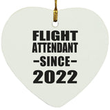 Flight Attendant Since 2022 - Heart Ornament