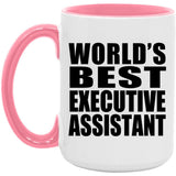 World's Best Executive Assistant - 15oz Accent Mug Pink