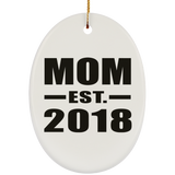 Mom Established EST. 2018 - Oval Ornament