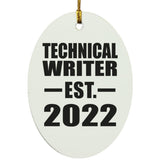 Technical Writer Established EST. 2022 - Oval Ornament