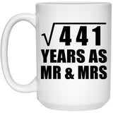 21st Anniversary Square Root of 441 Years As Mr & Mrs - 15oz Coffee Mug