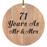 71 Years As Mr & Mrs - Circle Ornament C