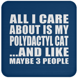 All I Care About Is My Polydactyl Cat - Drink Coaster
