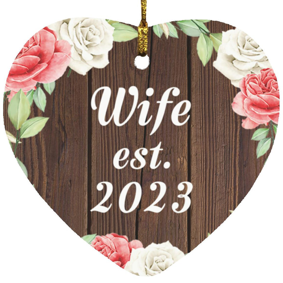 Wife Established Est. 2023 - Heart Ornament A