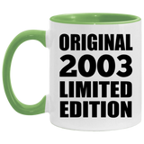 21st Birthday Original 2003 Limited Edition - 11oz Accent Mug Green