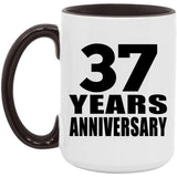 37th Anniversary 37 Years - 15oz Accent Mug Black