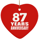 87th Anniversary 87 Years - Heart Ornament