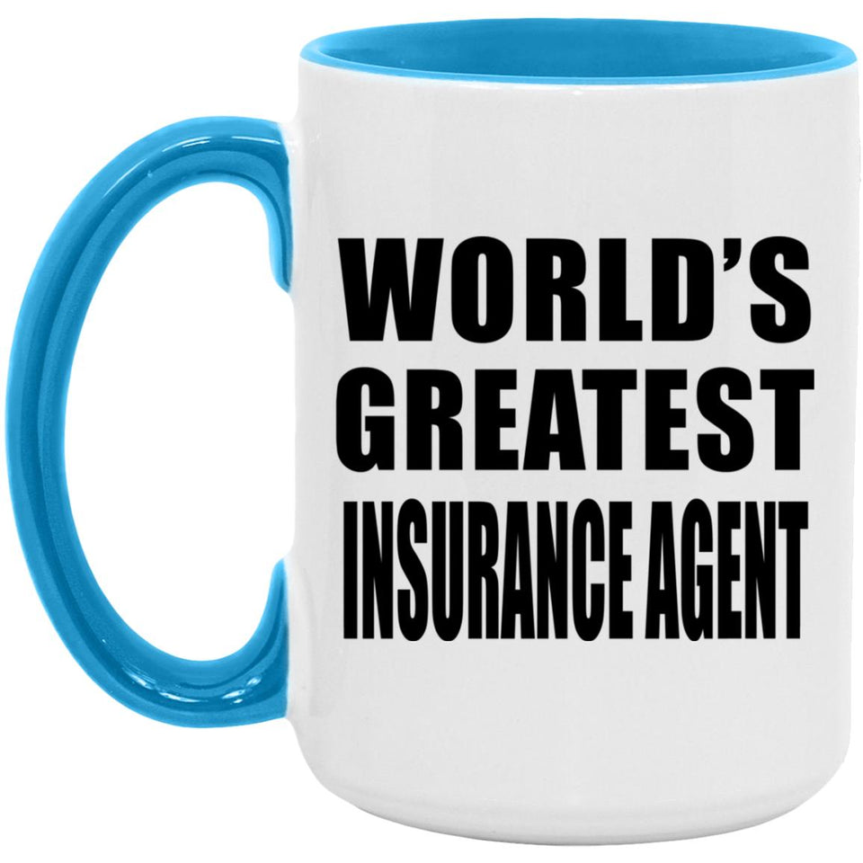 World's Greatest Insurance Agent - 15oz Accent Mug Blue