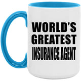 World's Greatest Insurance Agent - 15oz Accent Mug Blue