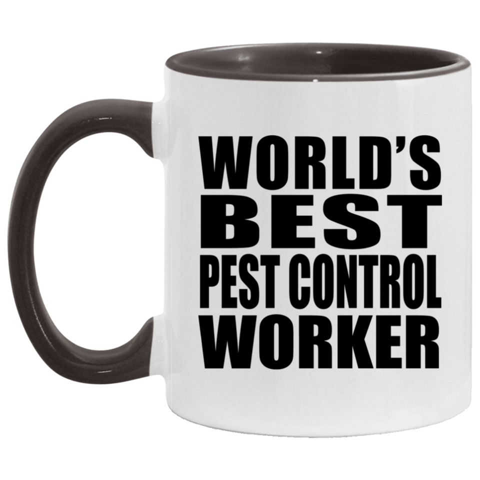 World's Best Pest Control Worker - 11oz Accent Mug Black