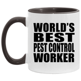 World's Best Pest Control Worker - 11oz Accent Mug Black