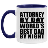 Attorney By Day World's Best Dad By Night - 11oz Accent Mug Purple