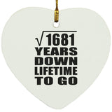 41st Anniversary Square Root of 1681 Years Lifetime To Go - Heart Ornament