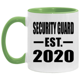 Security Guard Established EST. 2020 - 11oz Accent Mug Green
