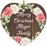 Merry Christmas Meyer Family - Heart Ornament A