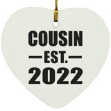 Cousin Established EST. 2022 - Heart Ornament