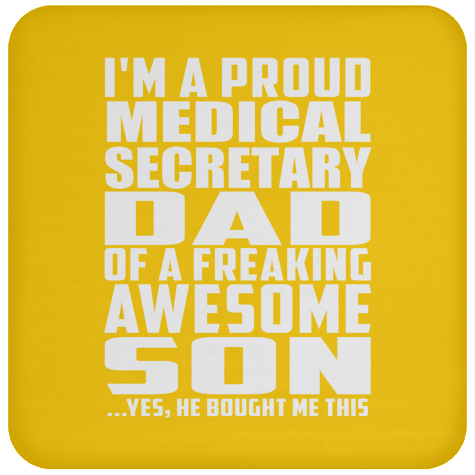 Proud Medical Secretary Dad Of Awesome Son - Drink Coaster