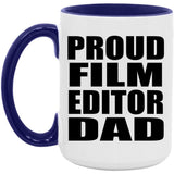 Proud Film Editor Dad - 15oz Accent Mug Purple