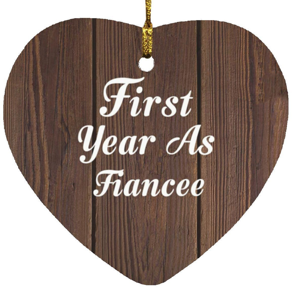 First Year As Fiancee - Heart Ornament D