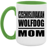 Czechoslovakian Wolfdog Mom - 15oz Accent Mug Green