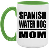 Spanish Water Dog Mom - 15oz Accent Mug Green