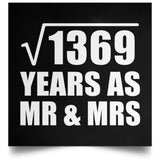 37th Anniversary Square Root of 1369 Years As Mr & Mrs - Poster Square