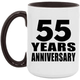 55th Anniversary 55 Years Anniversary - 15oz Accent Mug Black