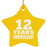 12th Anniversary 12 Years - Star Ornament