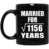 34th Anniversary Married For Square Root of 1156 Years - 11oz Coffee Mug Black