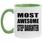 Most Awesome Step Daughter - 11oz Accent Mug Green